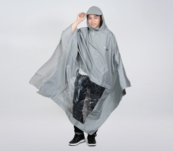 Áo mưa cánh dơi cao cấp xám